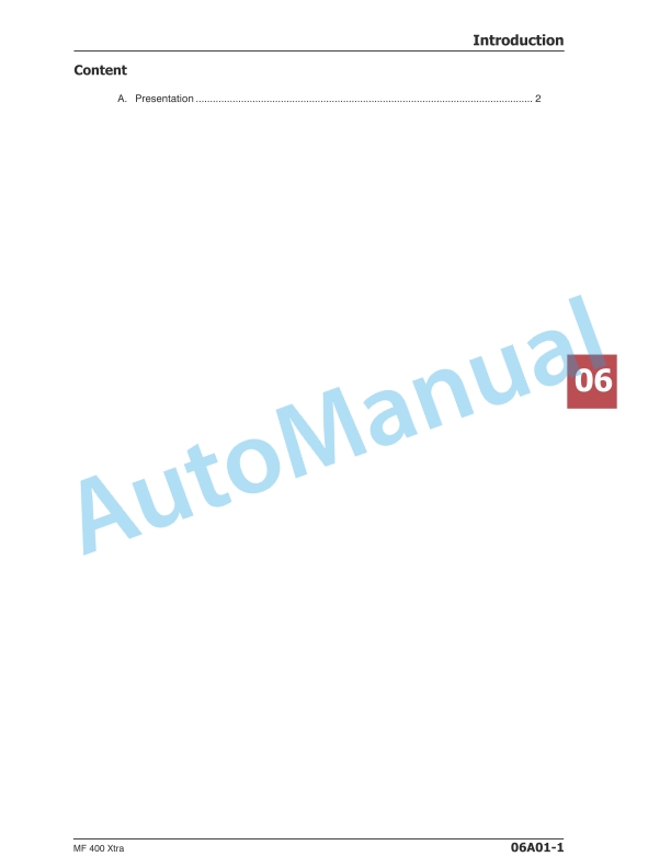 Massey Ferguson MF400 Xtra Tractors Workshop Manual 2 Massey Ferguson MF400 Xtra Tractors Workshop Manual - Image 2