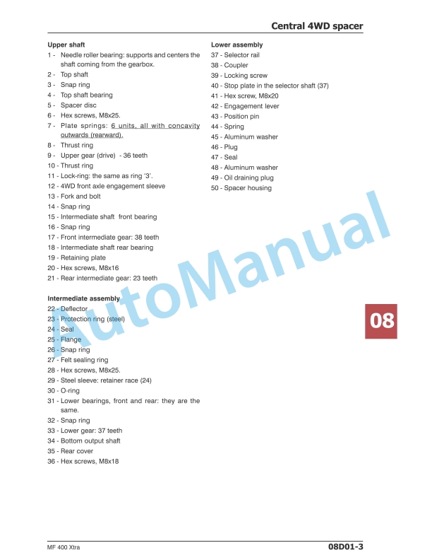 Massey Ferguson MF400 Xtra Tractors Workshop Manual 3 Massey Ferguson MF400 Xtra Tractors Workshop Manual - Image 3