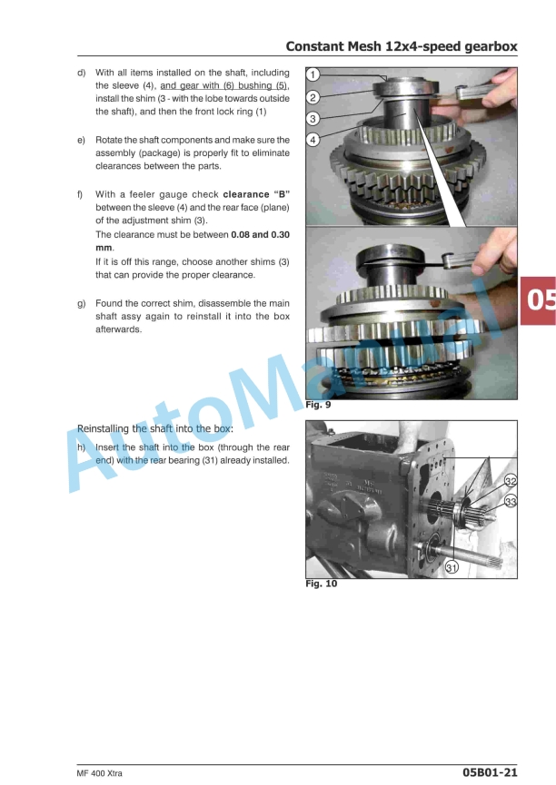Massey Ferguson MF400 Xtra Tractors Workshop Manual MOI400XE01-2