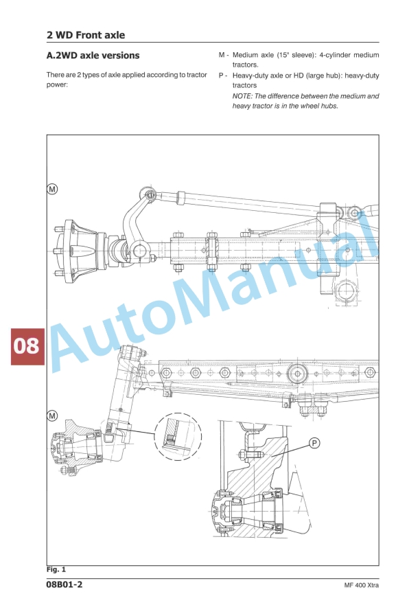 Massey Ferguson MF400 Xtra Tractors Workshop Manual MOI400XE01-3