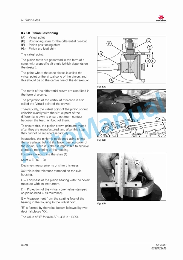 Massey Ferguson MF4200 Series Workshop Service Manual 6288723M3-3