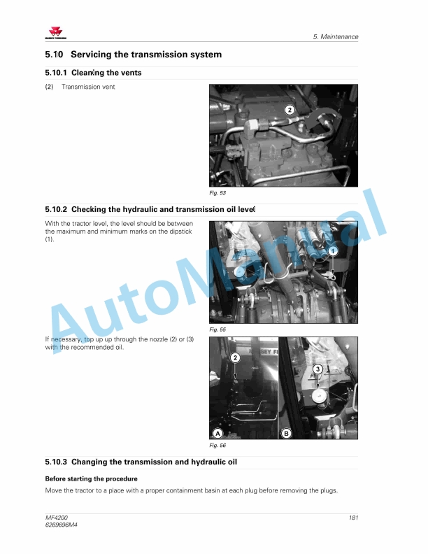 Massey Ferguson MF4200 Tractor Operators Manual 6269696M4-3