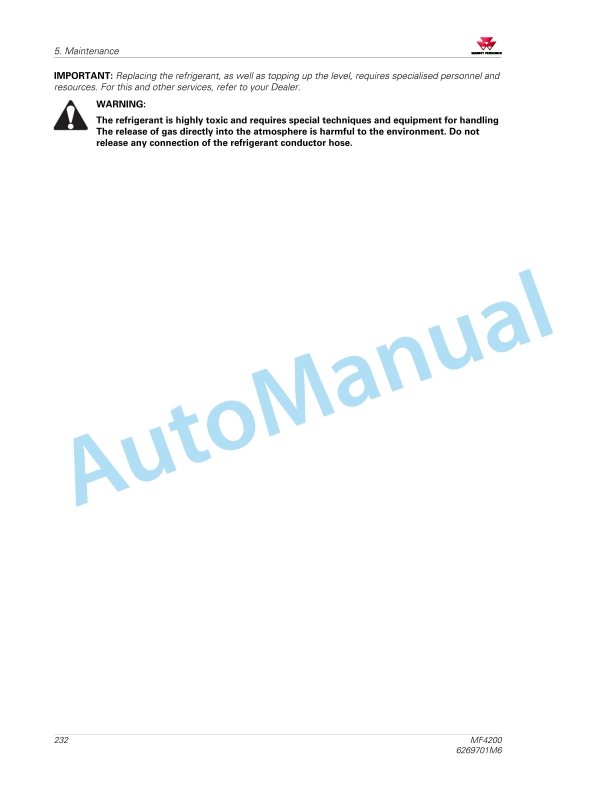 Massey Ferguson MF4200 Tractor Operators Manual 6269701M6-5