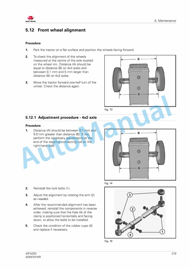 Massey Ferguson MF4200 Tractors Operators Manual 6269701M5-4