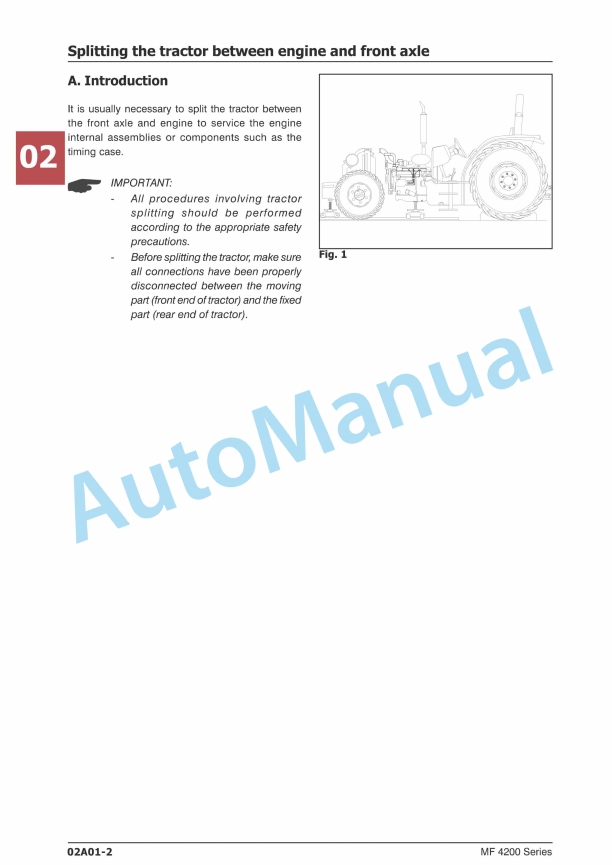 Massey Ferguson MF4200 Tractors Workshop Manual 6288726M2-2