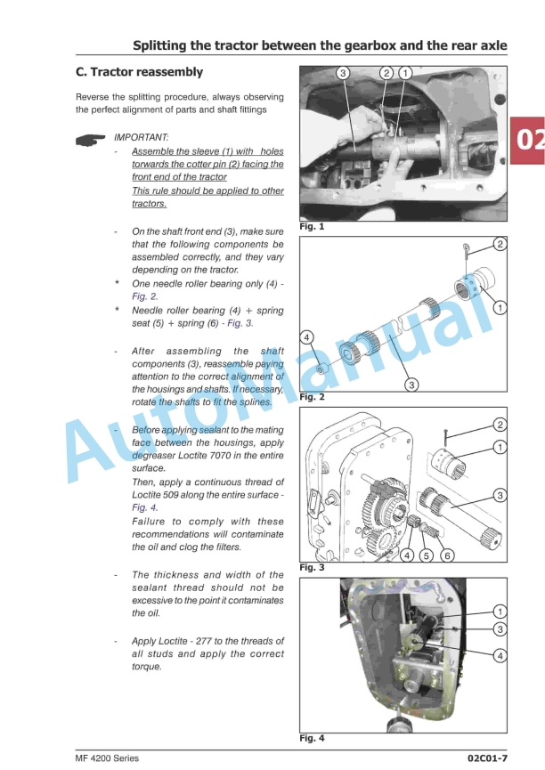 Massey Ferguson MF4200 Tractors Workshop Manual 6288726M2-3