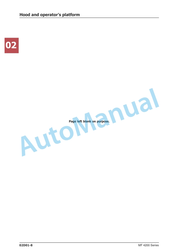 Massey Ferguson MF4200 Tractors Workshop Manual 6288726M2-4