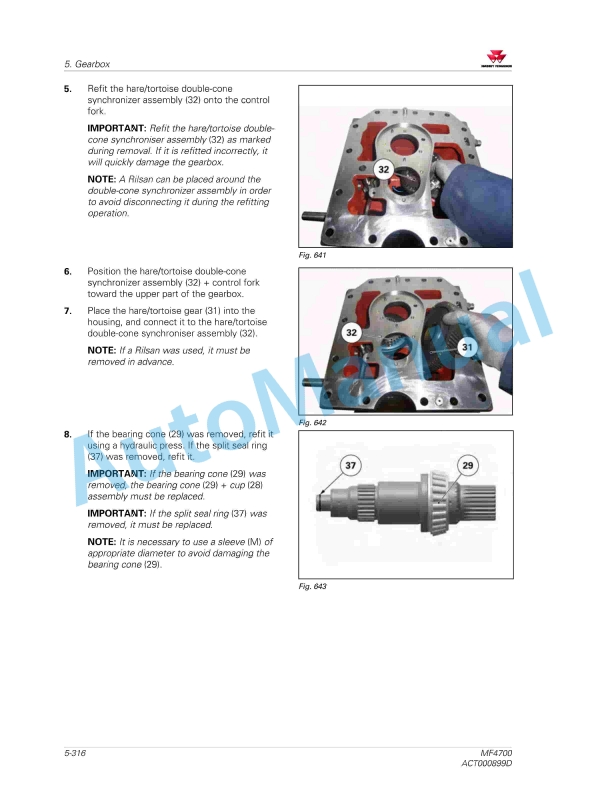 Massey Ferguson MF4700 Workshop Service Manual ACT000899D-2
