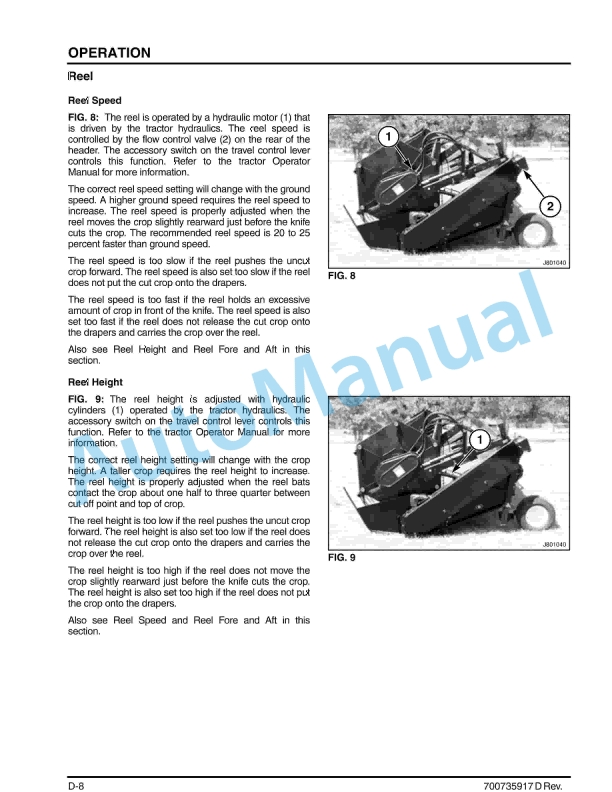 Massey Ferguson MF5200 Draper Header Operator Manual 700735917-2