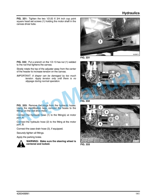 Massey Ferguson MF5200 Draper Header Service Manual 4283488M1-3