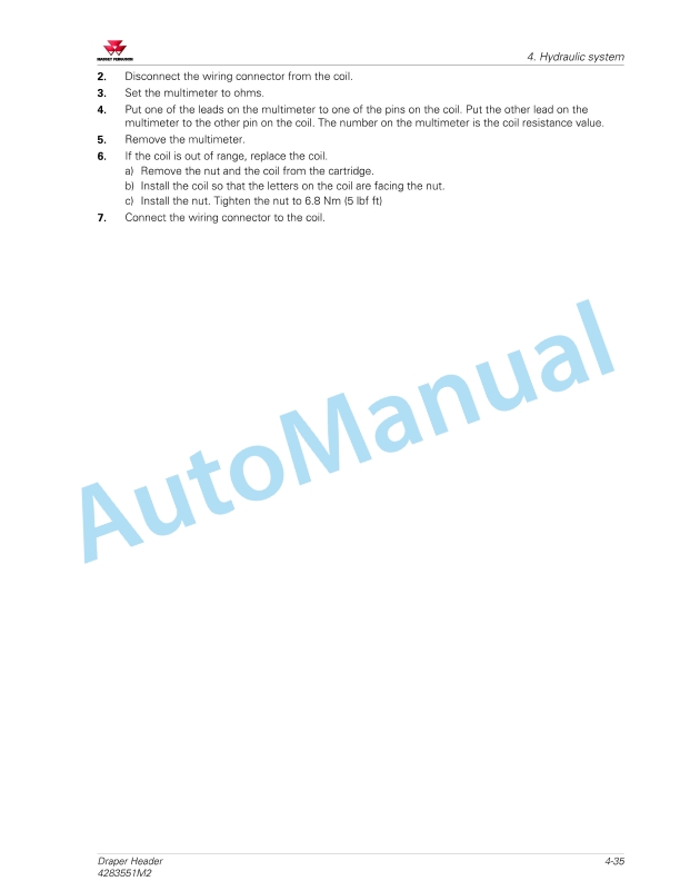 Massey Ferguson MF5300 Draper Header Workshop Service Manual 4283551M2-2