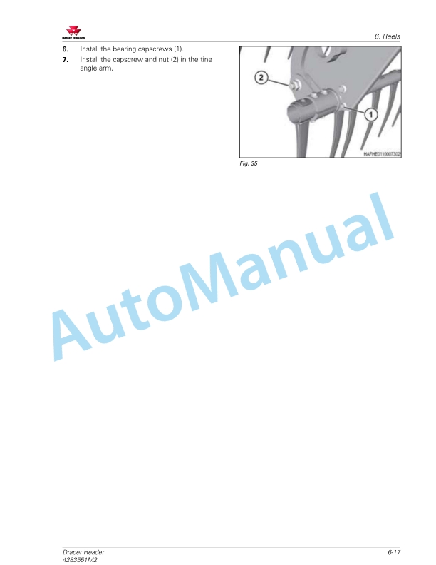 Massey Ferguson MF5300 Draper Header Workshop Service Manual 4283551M2-5