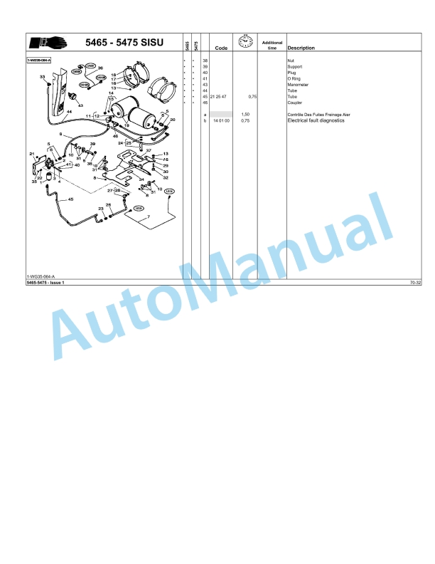 Massey Ferguson MF5400 Repair Time Schedule 4346841M1-2