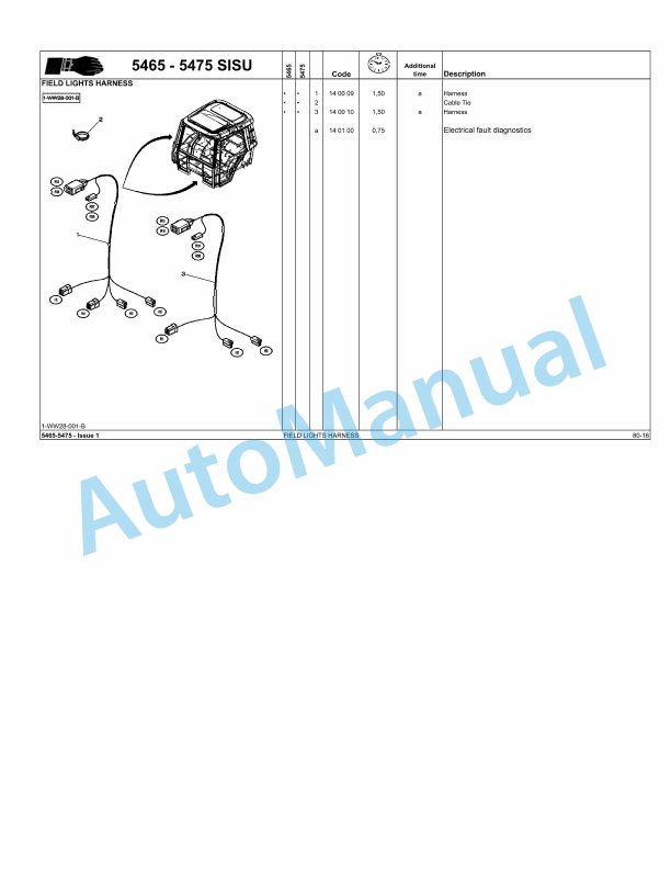 Massey Ferguson MF5400 Repair Time Schedule 4346841M1-3