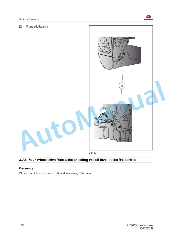 Massey Ferguson MF5600 Classic - Deluxe Version Operators Manual 7060757M2-2