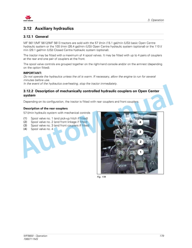 Massey Ferguson MF5600 Classic Version Operators Manual 7060711M3-4