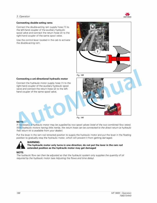 Massey Ferguson MF5600 Deluxe Version Operators Manual 7060734M3-5