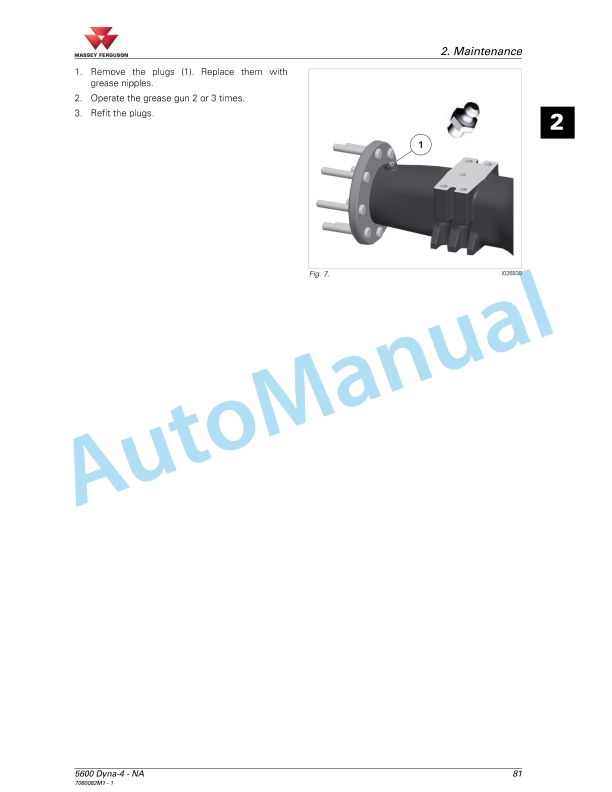 Massey Ferguson MF5600 Series Tractors Operator Instruction Book 7060082M1-2