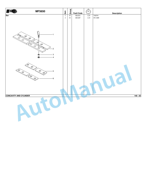 Massey Ferguson MF5650 Combine Repair Time Schedule 6285424M1 4 Massey Ferguson MF5650 Combine Repair Time Schedule 6285424M1 - Image 4
