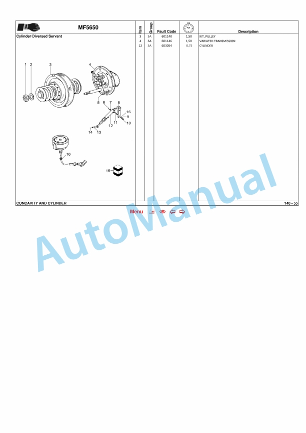 Massey Ferguson MF5650 Combine Repair Time Schedule 6285424M2-5