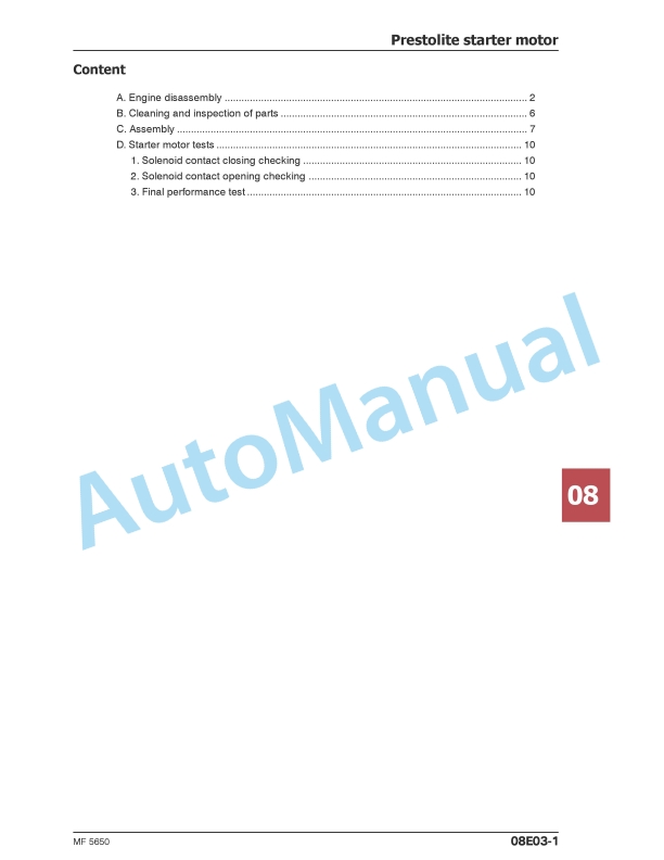 Massey Ferguson MF5650 Combines Workshop Manual 4 Massey Ferguson MF5650 Combines Workshop Manual - Image 4