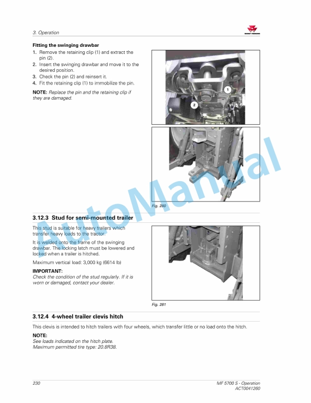 Massey Ferguson MF5700 S Classic Version Operators Manual ACT0041260-4