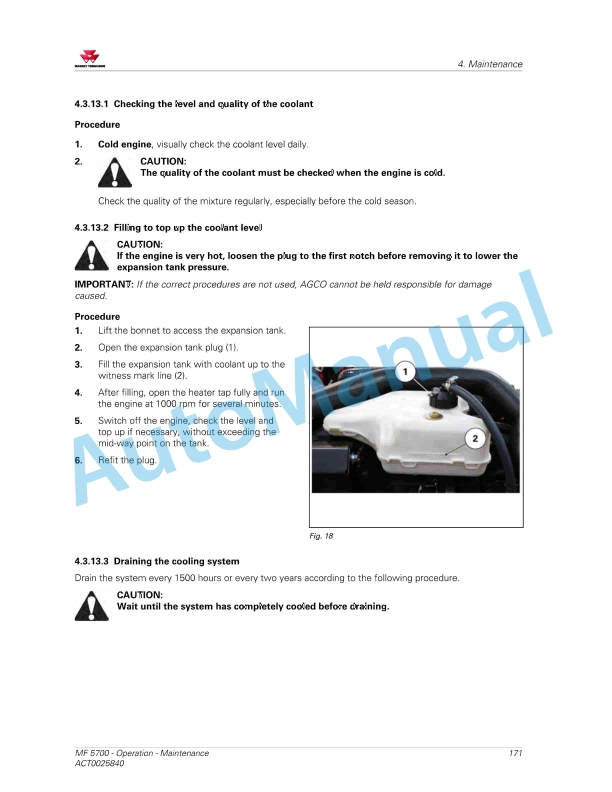 Massey Ferguson MF5700 Series Tractors Operators Manual ACT0025840-3