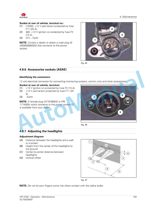 Massey Ferguson MF5700 Series Tractors Operators Manual ACT0025840-4