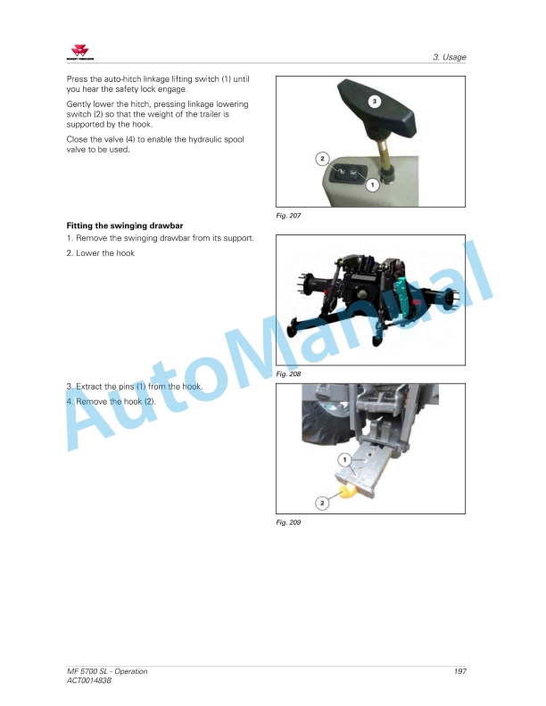 Massey Ferguson MF5700 SL Deluxe Version Operators Manual ACT001483B-5