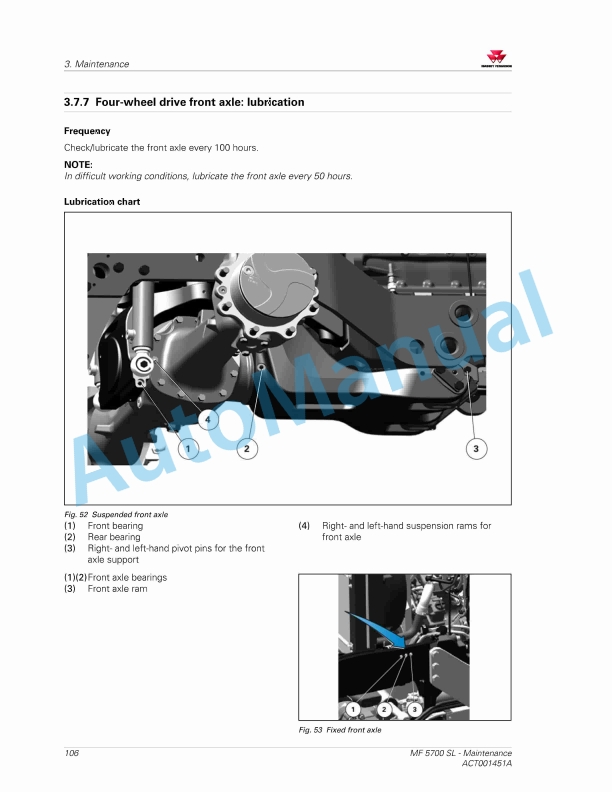 Massey Ferguson MF5700 SL Series Tractors Operators Manual ACT001451A-2