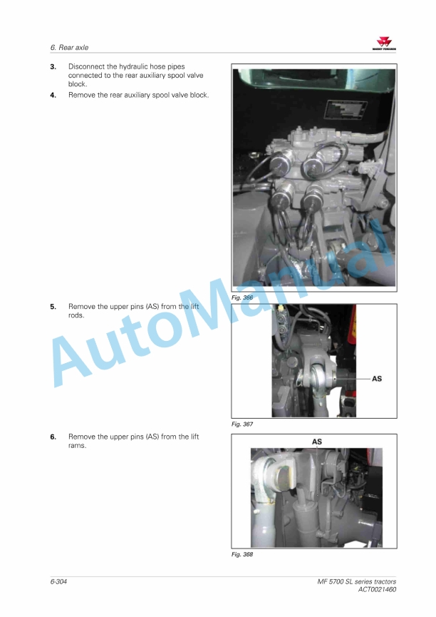 Massey Ferguson MF5700 SL Series Tractors Workshop Service Manual ACT0021460-2