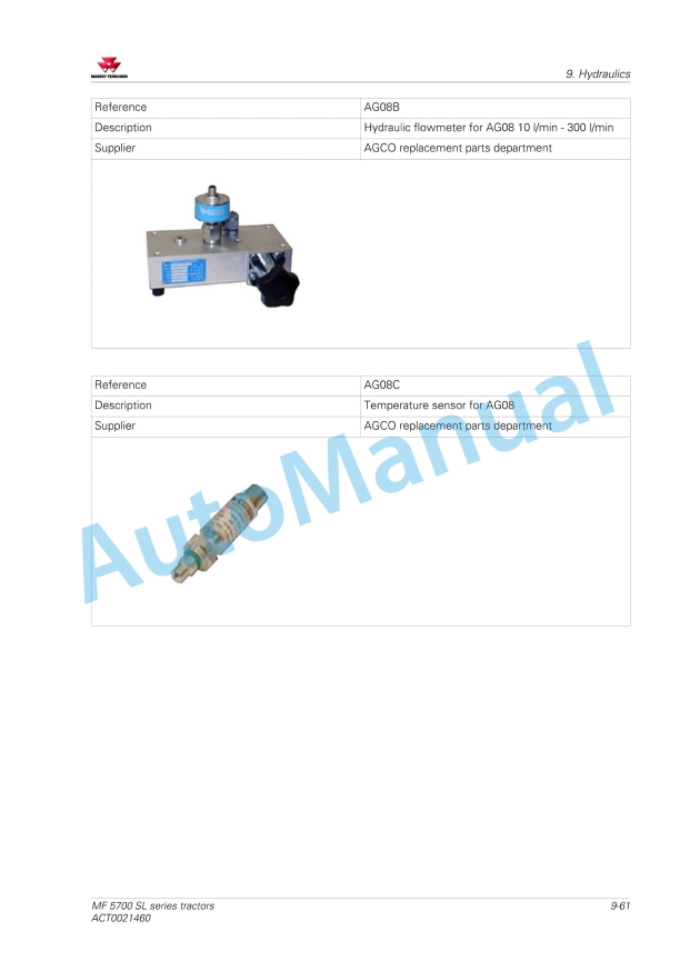 Massey Ferguson MF5700 SL Series Tractors Workshop Service Manual ACT0021460-4