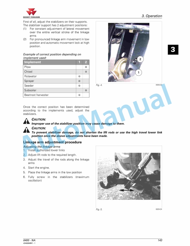 Massey Ferguson MF6400 Series Tractors Operators Manual 4346994M1-2