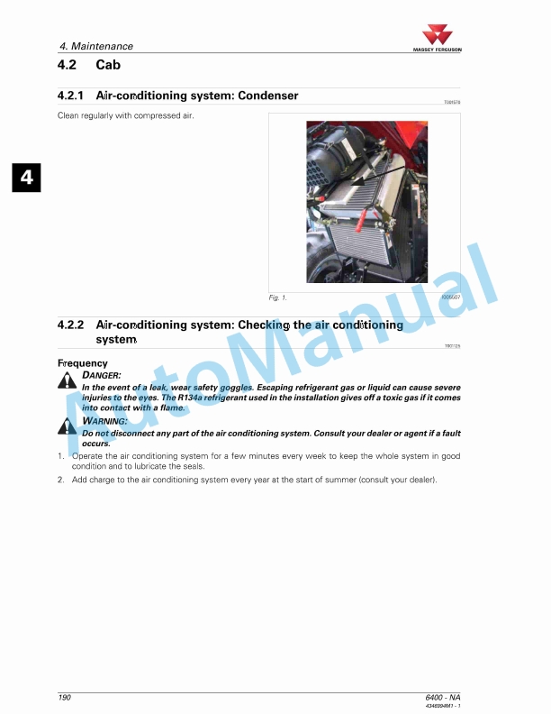 Massey Ferguson MF6400 Series Tractors Operators Manual 4346994M1-3