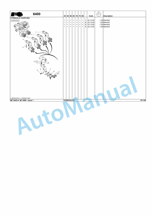 Massey Ferguson MF6400 Series Tractors Repair Time Schedule 3378413M1-3