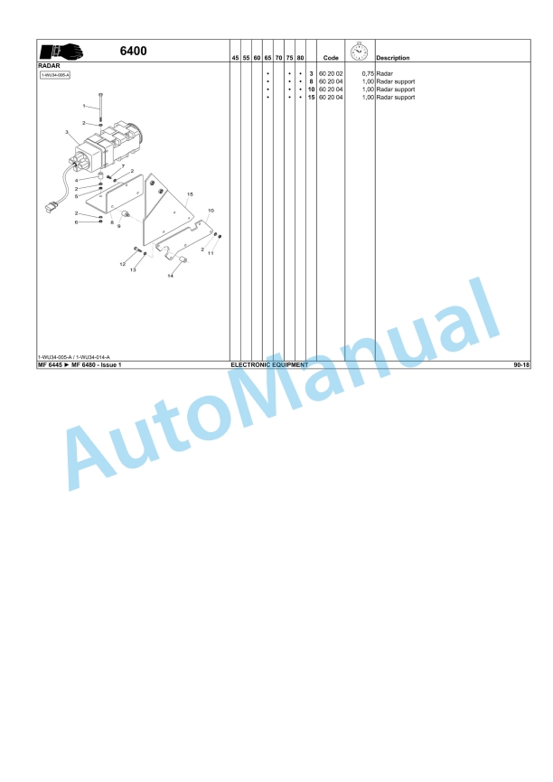 Massey Ferguson MF6400 Series Tractors Repair Time Schedule 3378413M1-4
