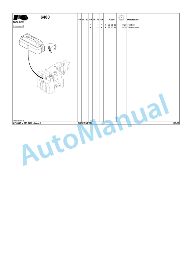 Massey Ferguson MF6400 Series Tractors Repair Time Schedule 3378413M1-5