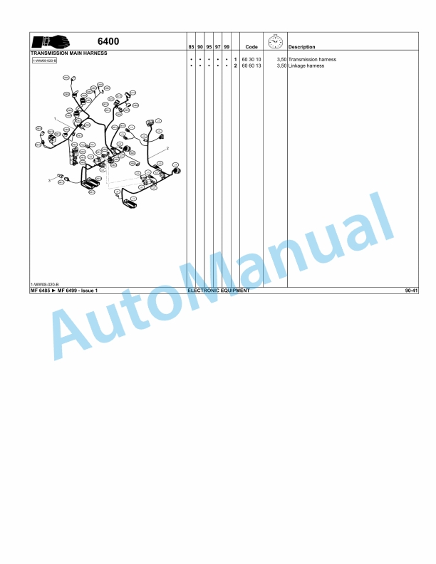 Massey Ferguson MF6400 Series Tractors Repair Time Schedule 4315840M1-4