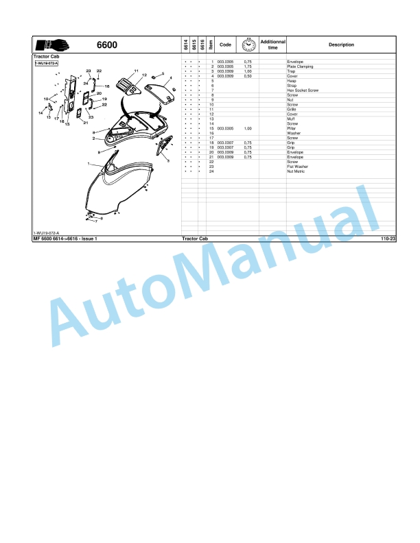 Massey Ferguson MF6600 Repair Time Schedule 7060991M2-5