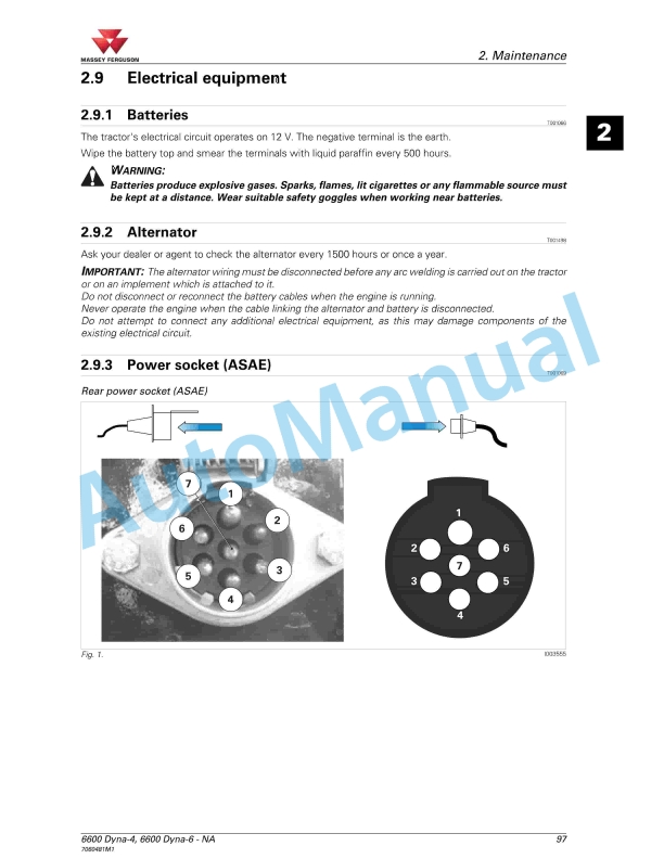 Massey Ferguson MF6600 Series Tractors Operators Manual 7060481M1-2