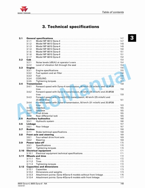 Massey Ferguson MF6600 Series Tractors Operators Manual 7060481M1-4