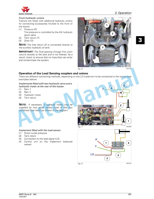 Massey Ferguson MF6600 Series Tractors Operators Manual 7060504M1-5