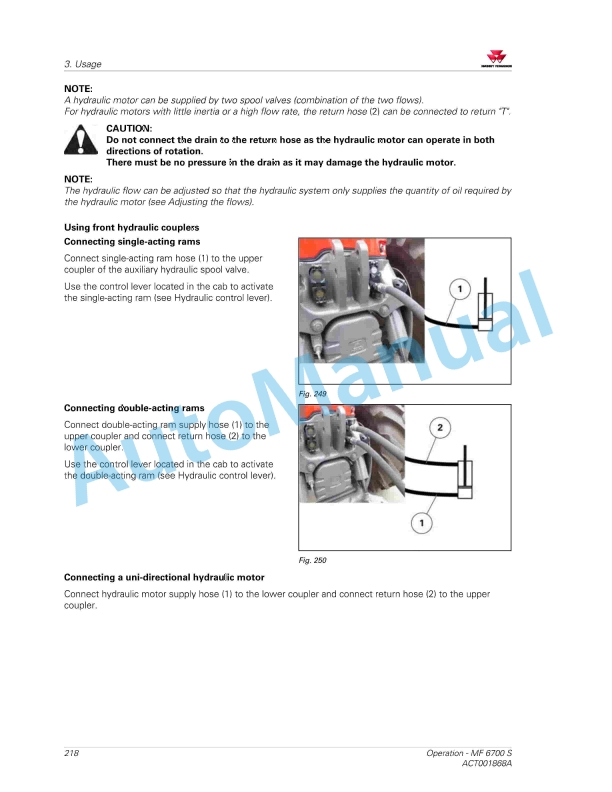 Massey Ferguson MF6700 S Deluxe And Premium Version Operators Manual ACT001868A-4