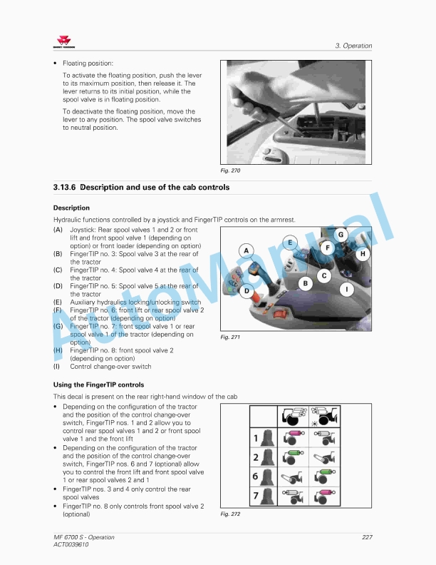Massey Ferguson MF6700 S Deluxe And Premium Version Operators Manual ACT0039610-4