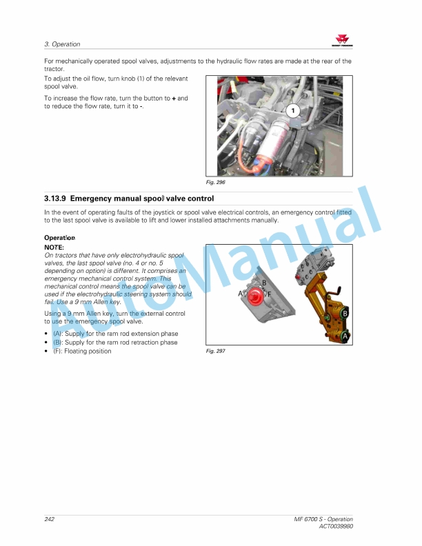 Massey Ferguson MF6700 S Efficient And Exclusive Version Operators Manual ACT0039980-4