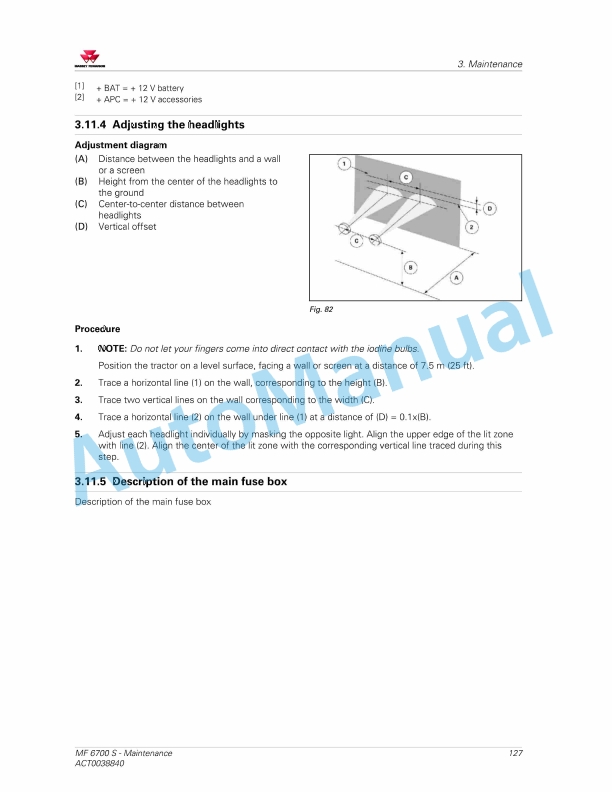 Massey Ferguson MF6700 S Series Tractors Operators Manual ACT0038840-2