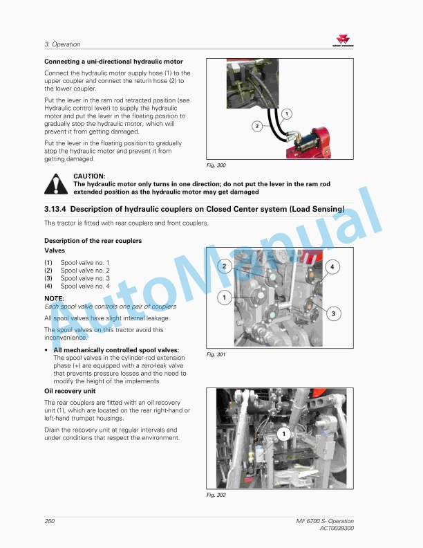 Massey Ferguson MF6700 S Version Essential Series Tractors Operators Manual ACT0039300-4