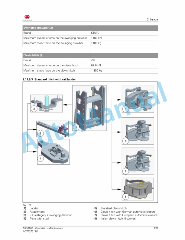 Massey Ferguson MF6700 Series Tractors Operators Manual ACT0023170-2