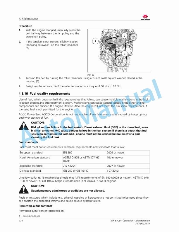 Massey Ferguson MF6700 Series Tractors Operators Manual ACT0023170-3