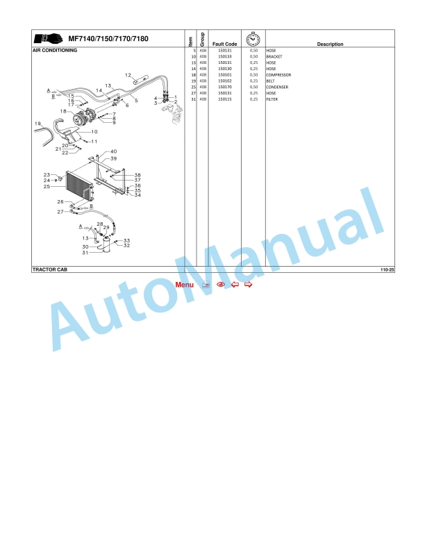 Massey Ferguson MF7100 Tractor 4WD - Cab - Platform Repair Time Schedule TMOI7000E01 5 Massey Ferguson MF7100 Tractor 4WD - Cab - Platform Repair Time Schedule TMOI7000E01 - Image 5